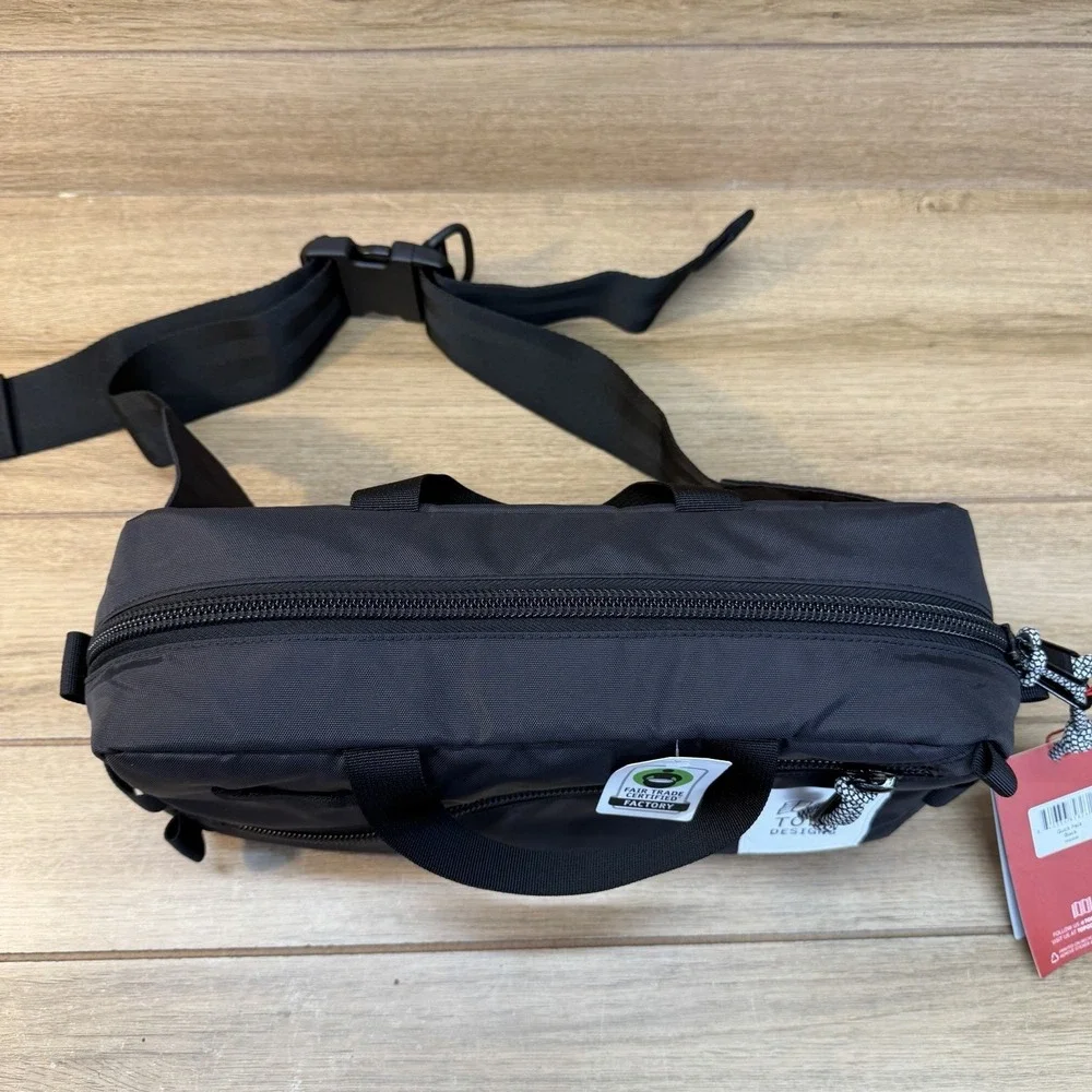 Topo Designs Quick Pack Shoulder Crossbody Waist Bag Black 7L NWT